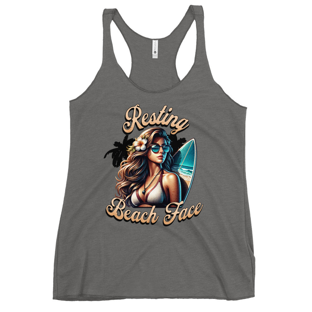 Resting Beach Face Women's Racerback Tank