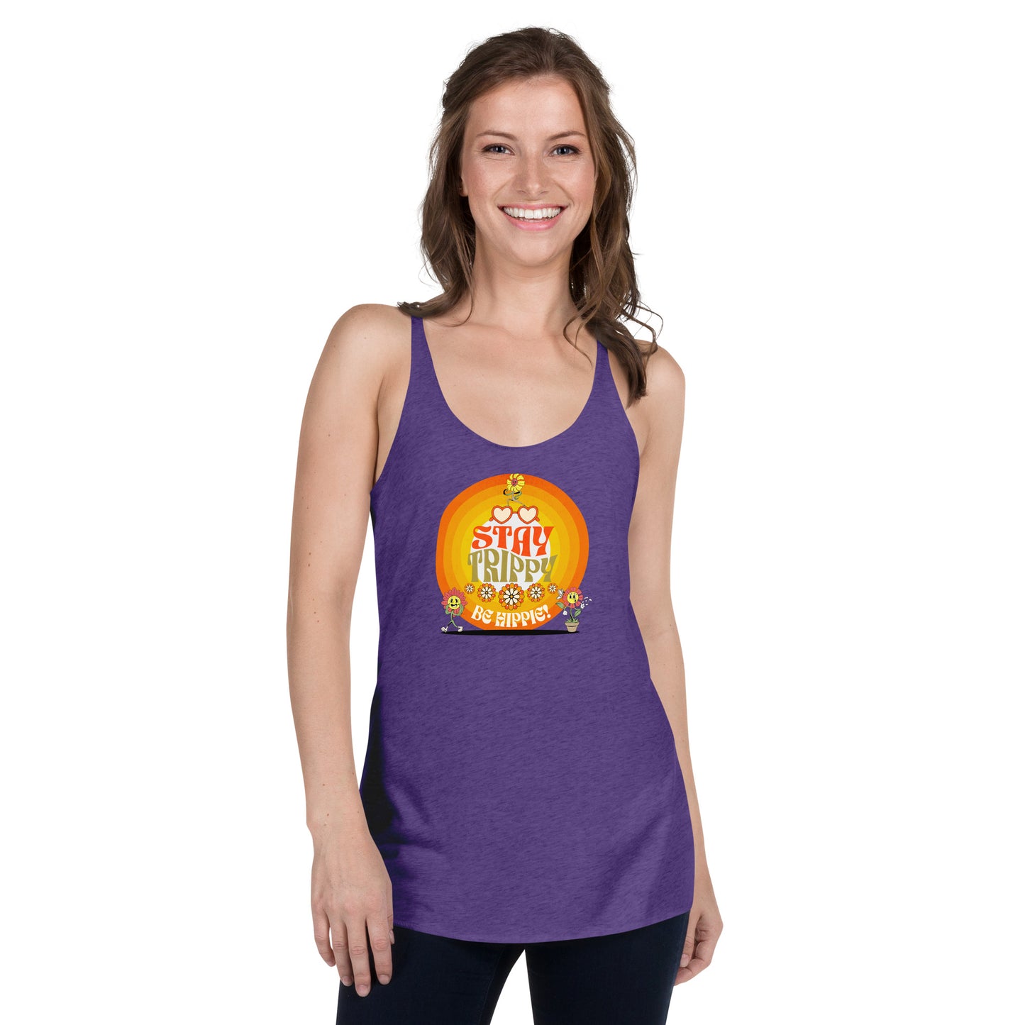 Stay Trippy Be Hippie Women's Racerback Tank
