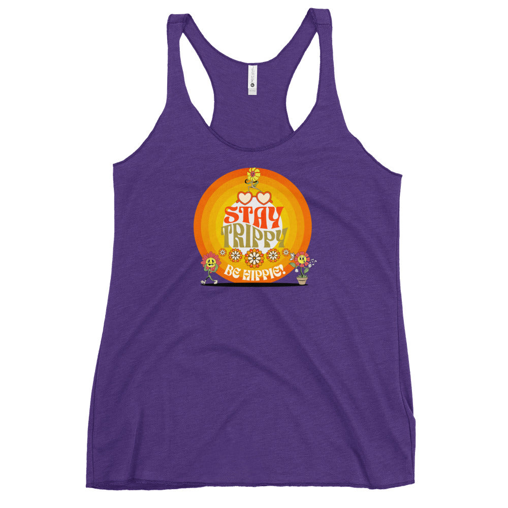 Stay Trippy Be Hippie Women's Racerback Tank