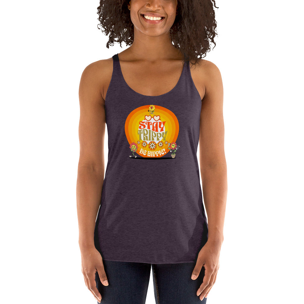 Stay Trippy Be Hippie Women's Racerback Tank