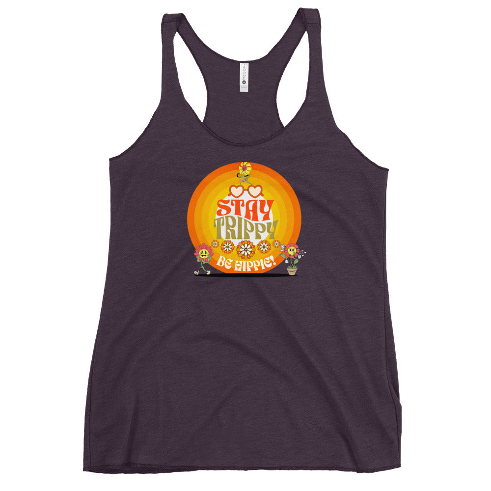Stay Trippy Be Hippie Women's Racerback Tank