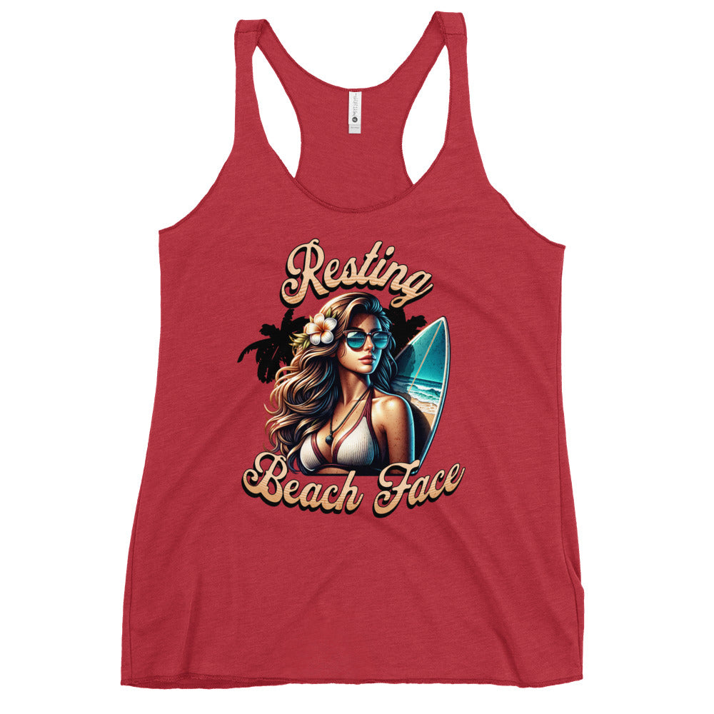Resting Beach Face Women's Racerback Tank