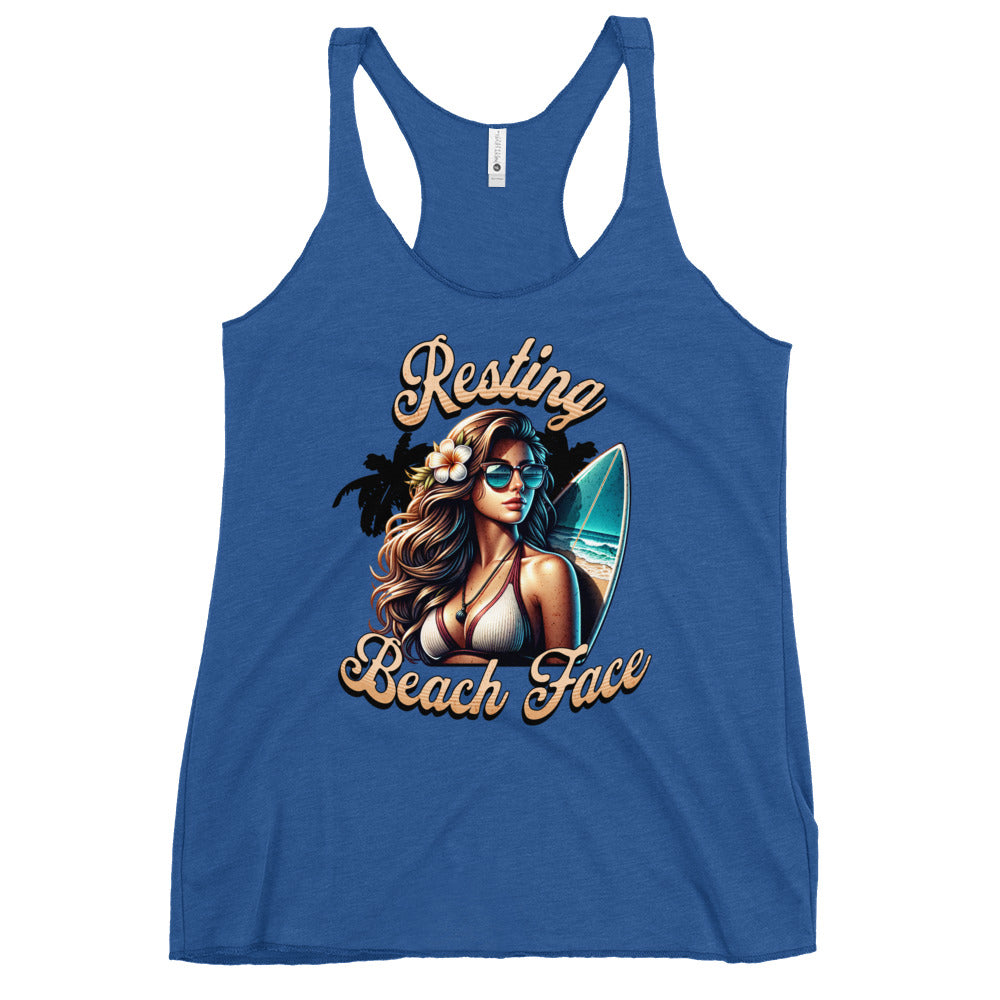 Resting Beach Face Women's Racerback Tank
