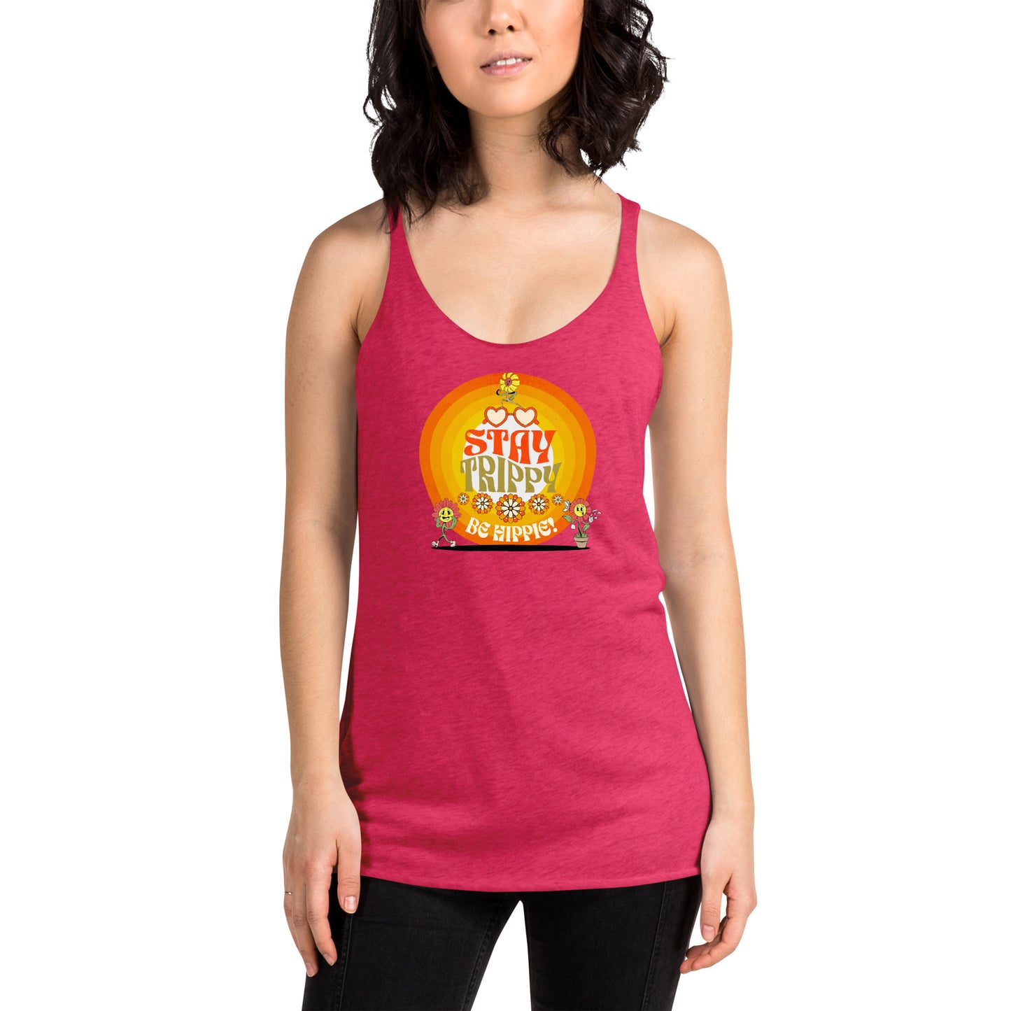 Stay Trippy Be Hippie Women's Racerback Tank