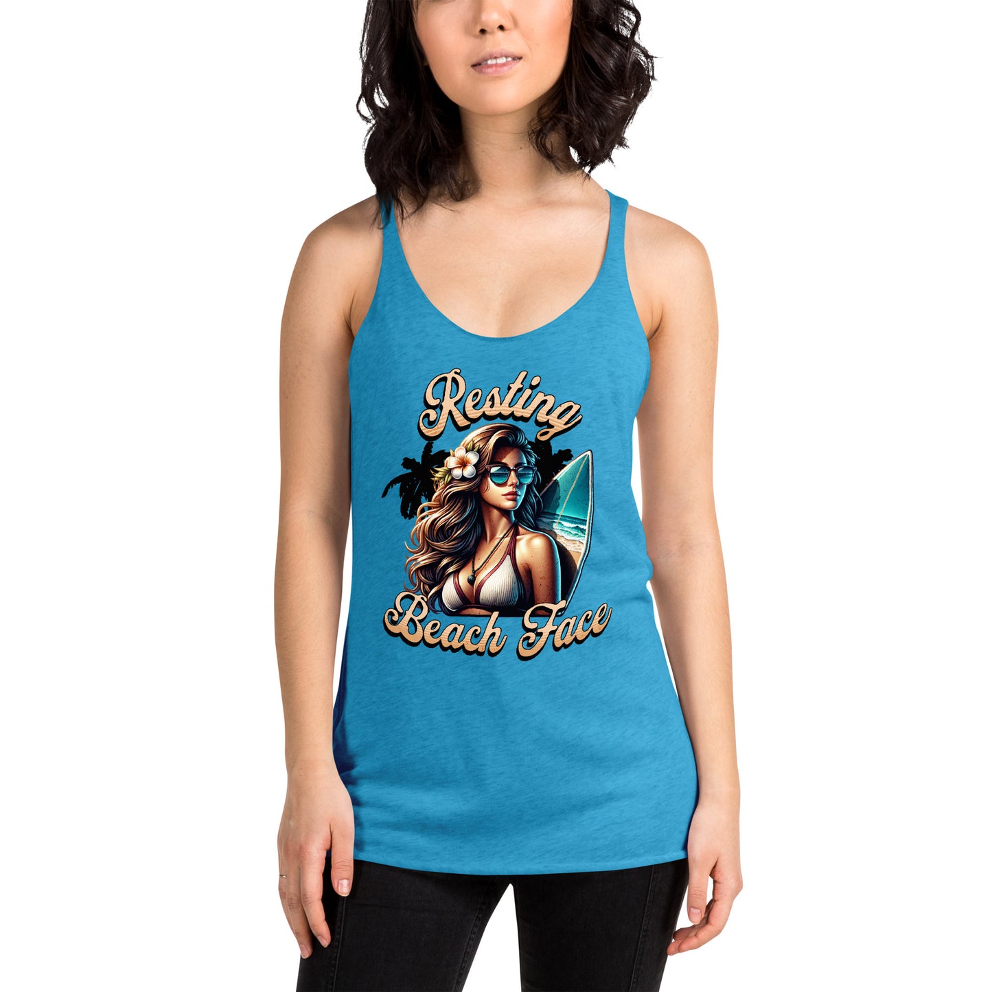 Resting Beach Face Women's Racerback Tank