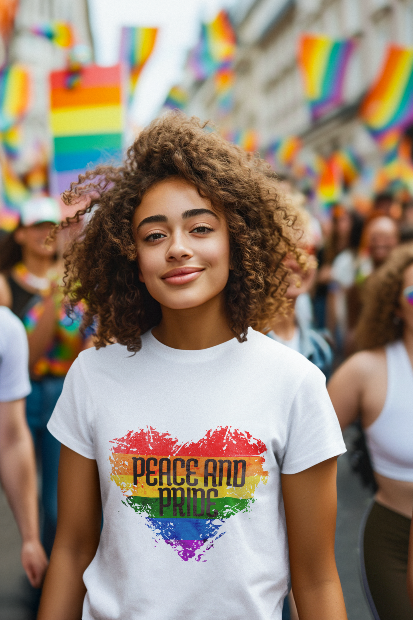 Peace And Pride: Rainbow Heart Men's classic tee