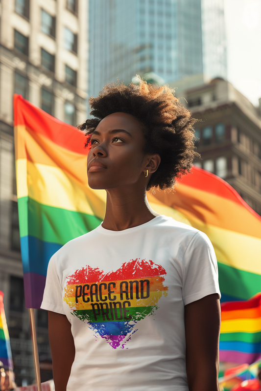 Peace And Pride: Rainbow Heart Women's short sleeve t-shirt