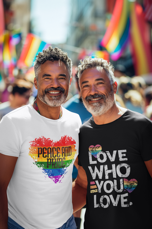 Peace And Pride: Rainbow Heart Men's classic tee