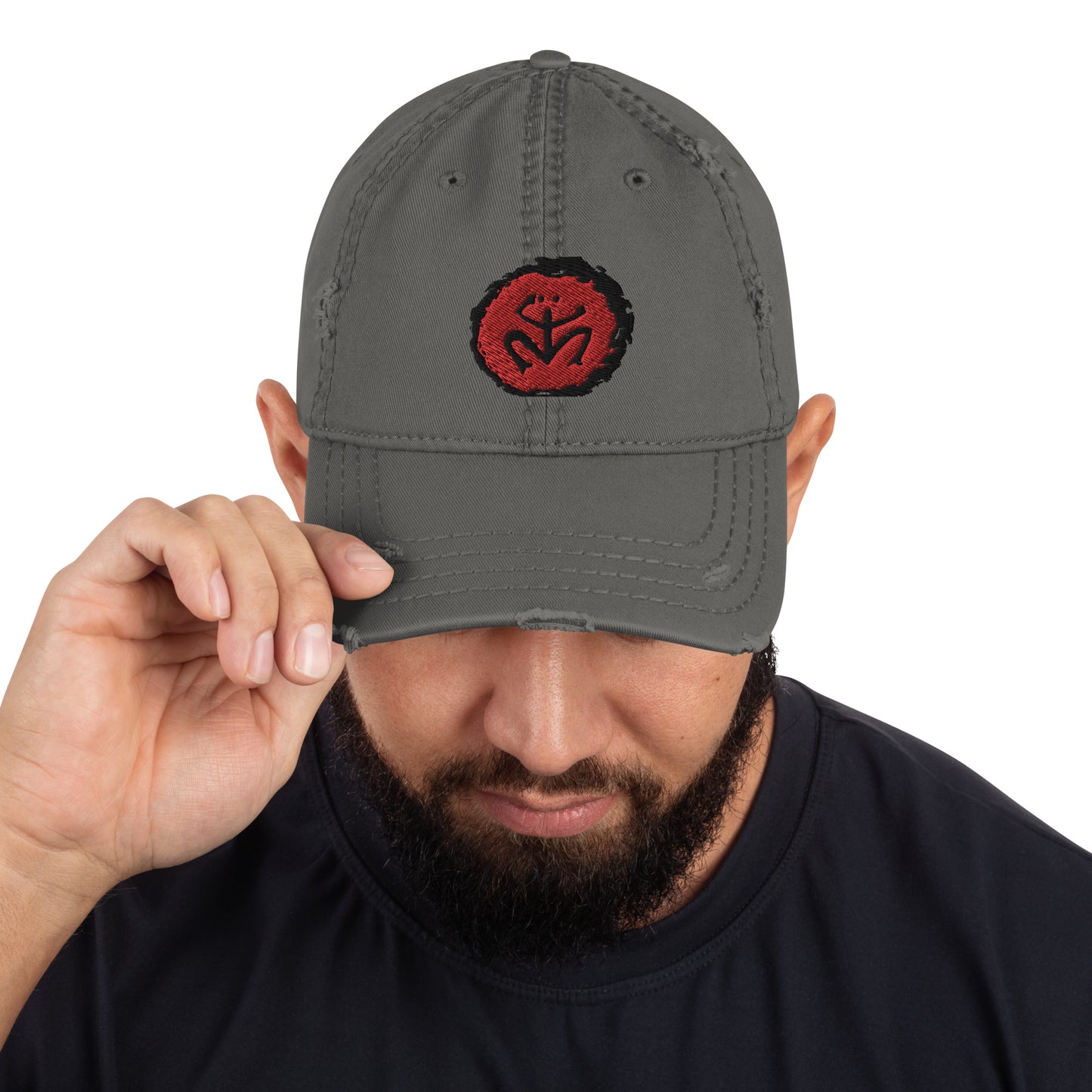 Taino Coqui Embroidered Distressed Dad Hat