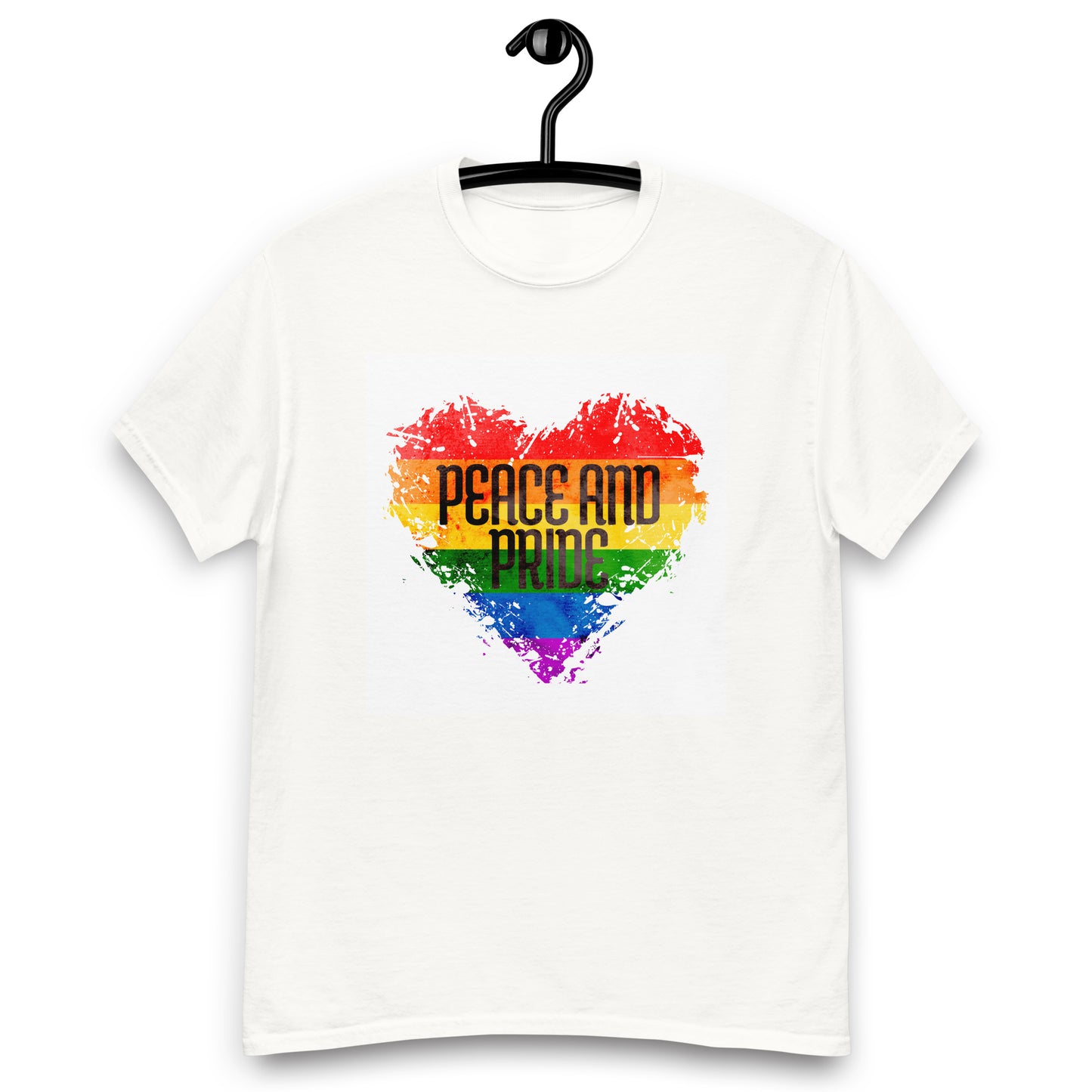 Peace And Pride: Rainbow Heart Men's classic tee