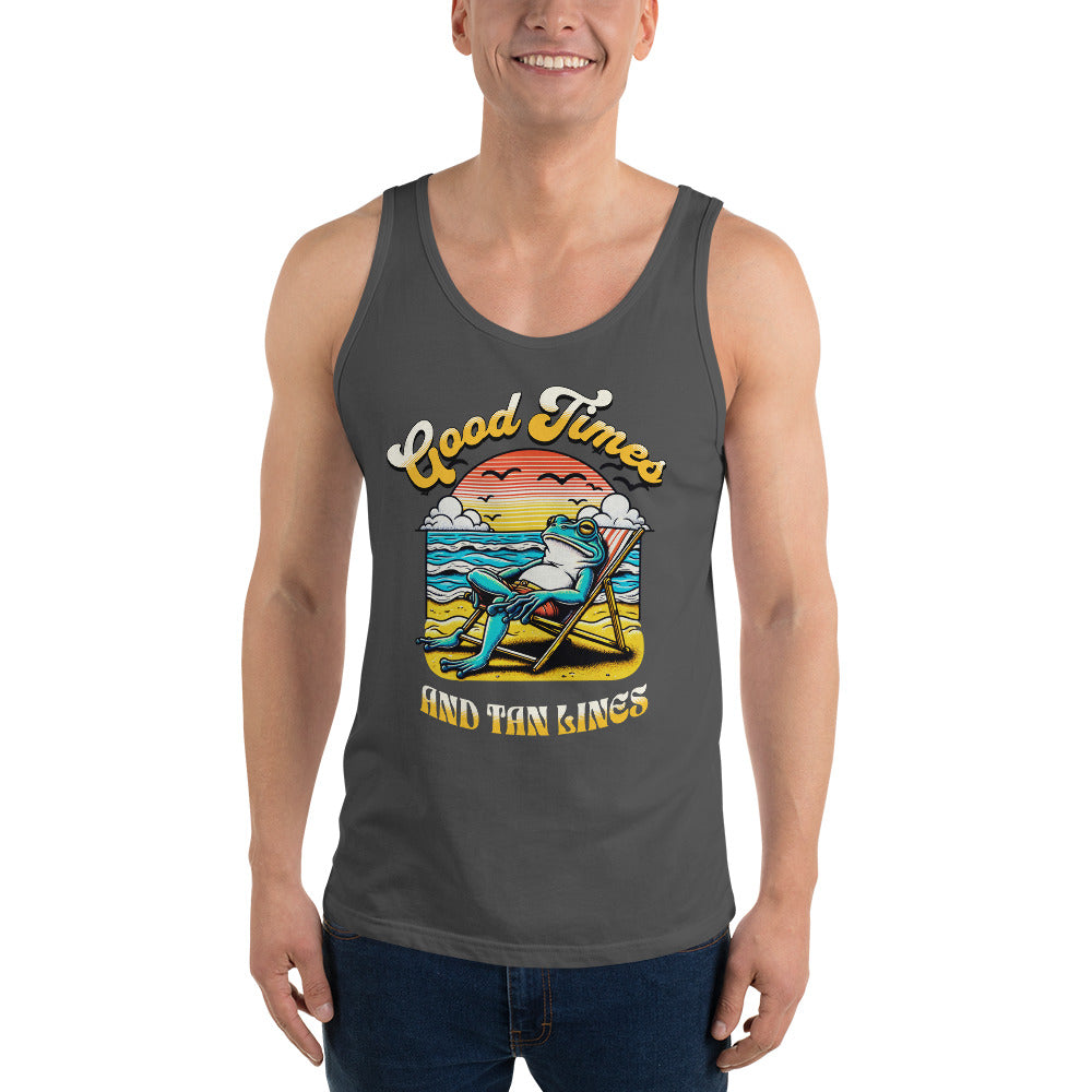Good Times And Tan Lines - Sunning Frog Men's Tank Top