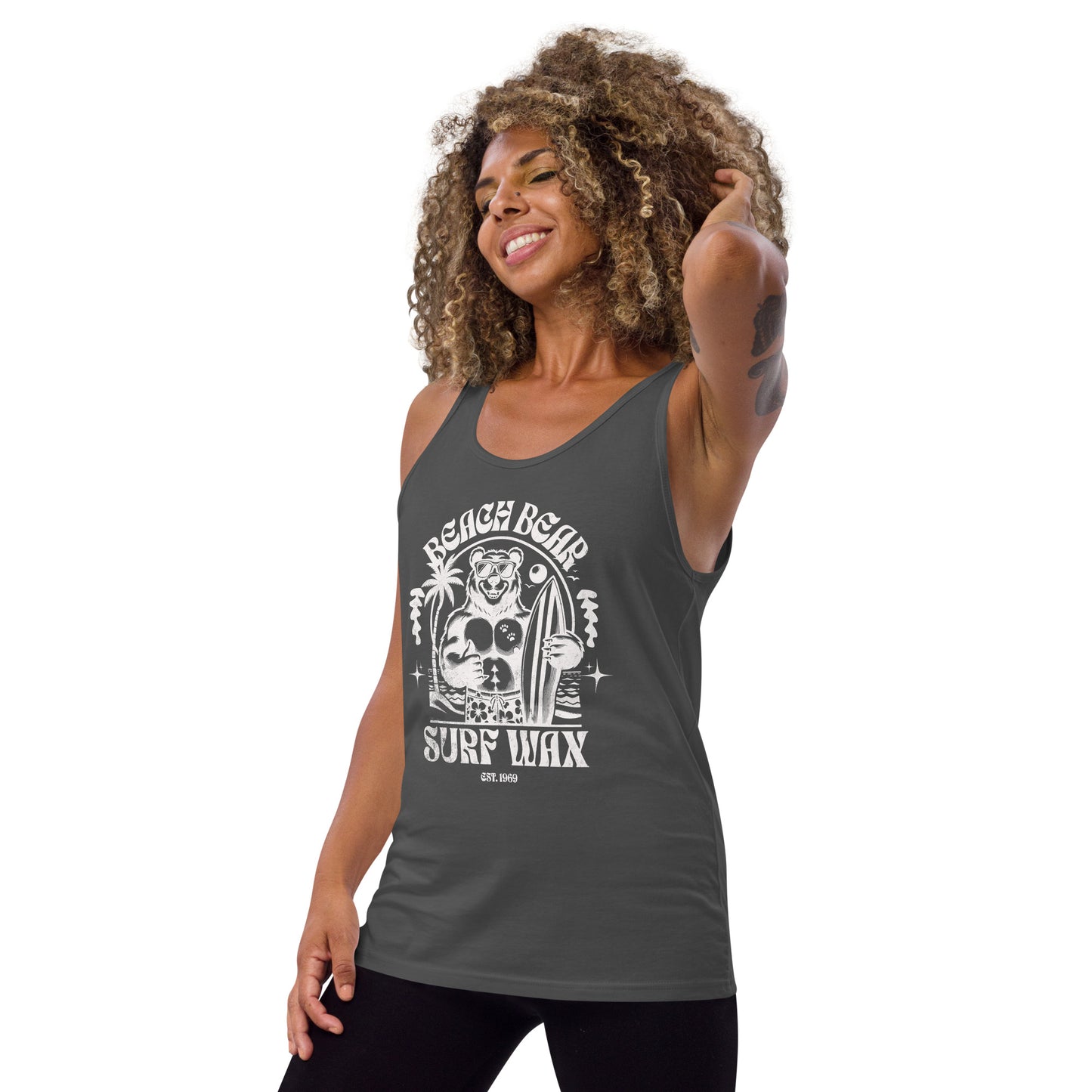 Beach Bear Surf Wax - white letters Men's Tank Top