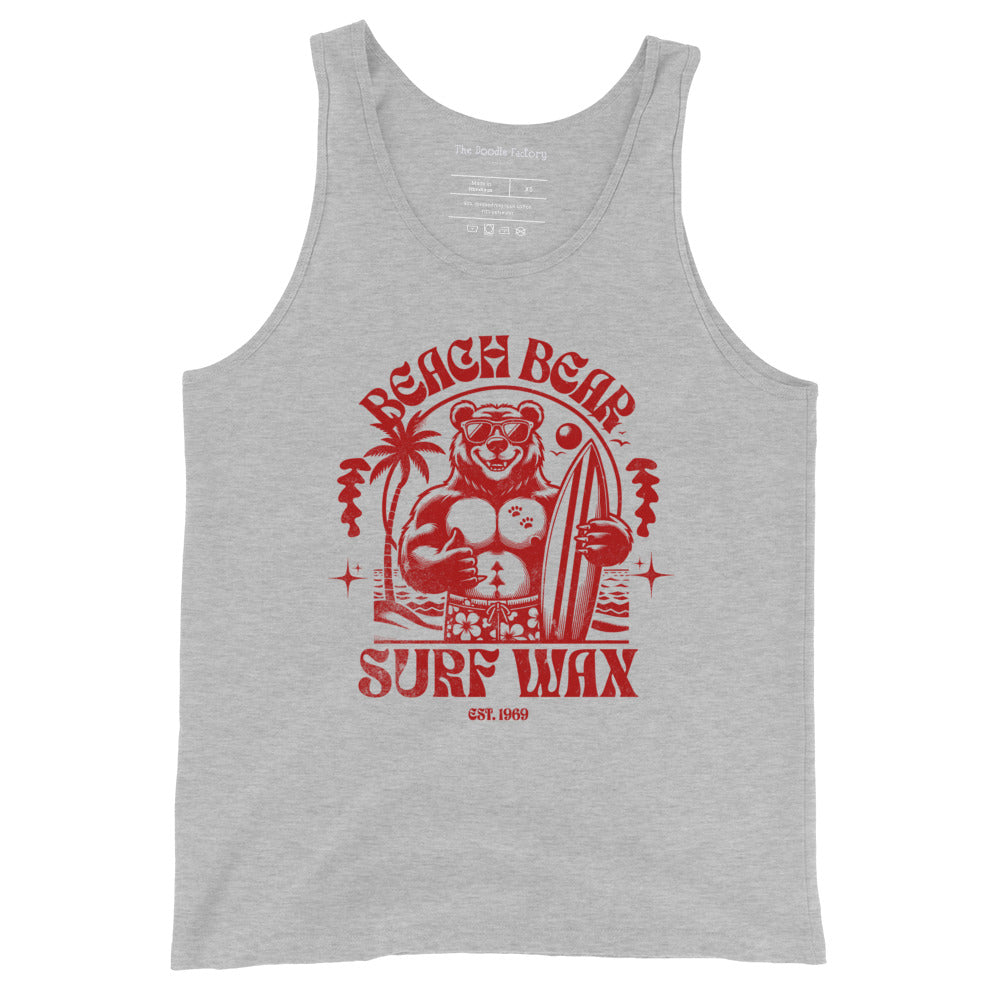 Beach Bear Surf Wax - red letters Men's Tank Top