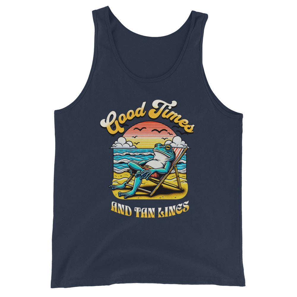 Good Times And Tan Lines - Sunning Frog Men's Tank Top
