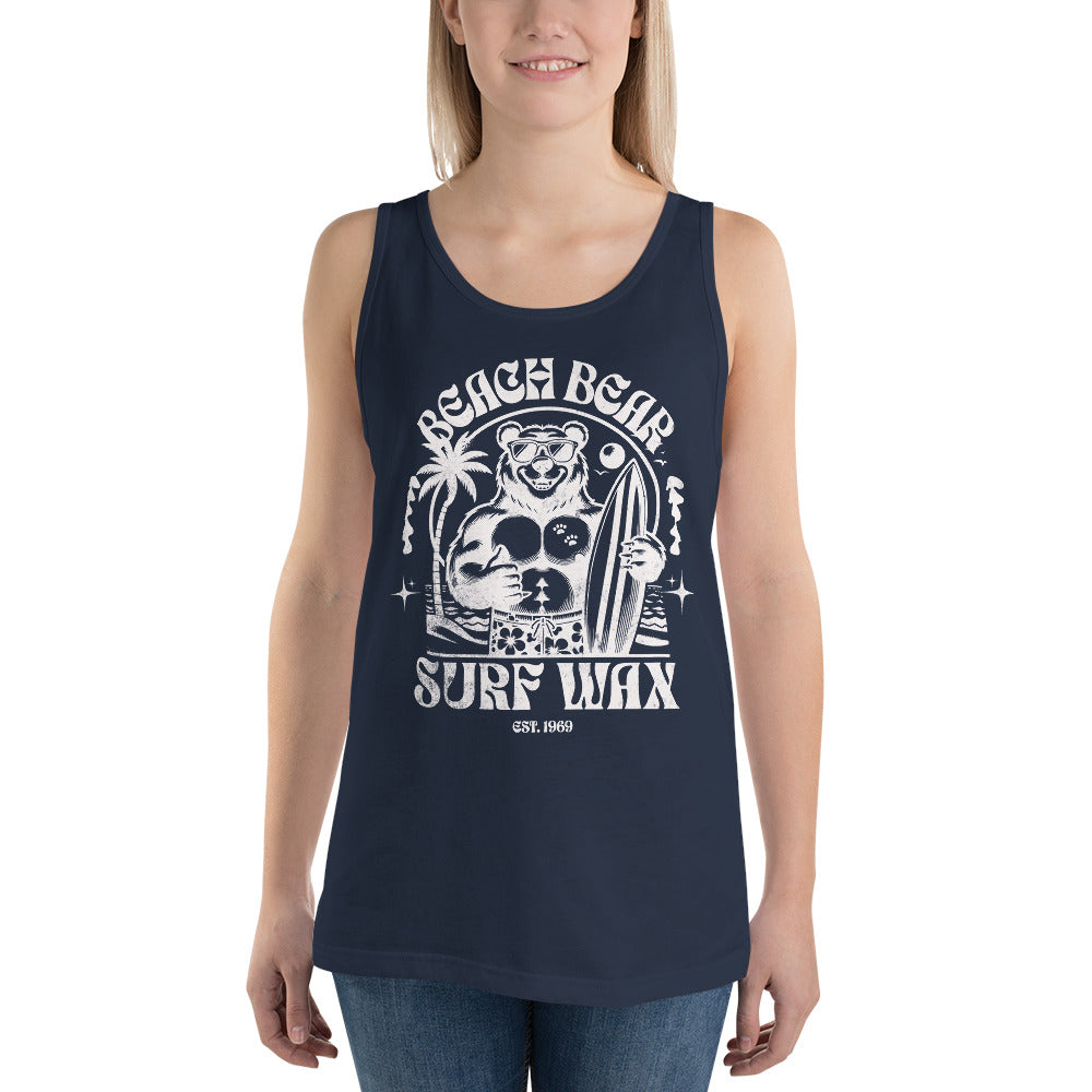 Beach Bear Surf Wax - white letters Men's Tank Top