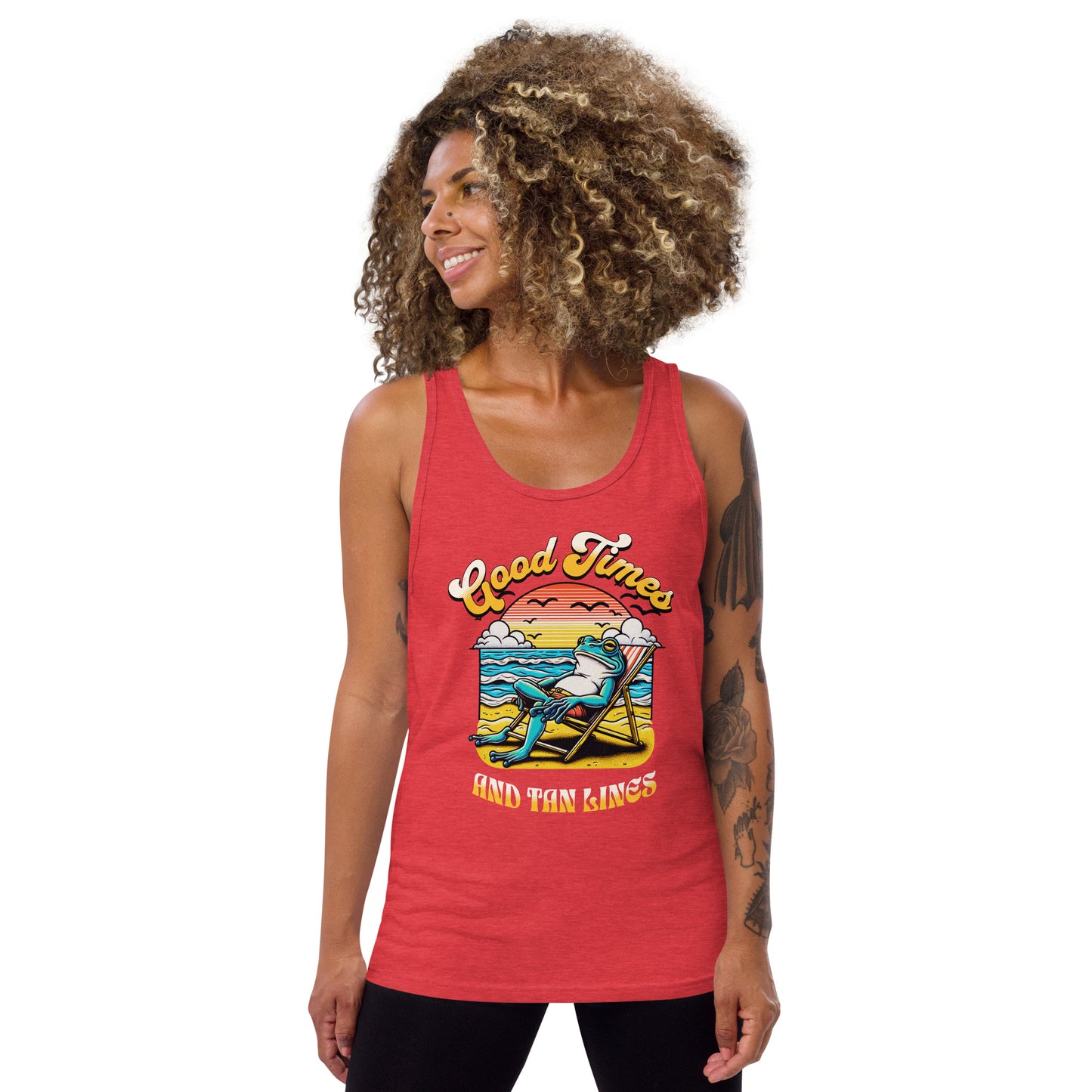 Good Times And Tan Lines - Sunning Frog Men's Tank Top