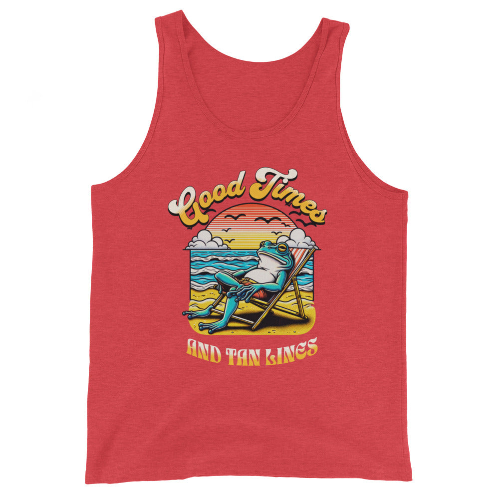 Good Times And Tan Lines - Sunning Frog Men's Tank Top
