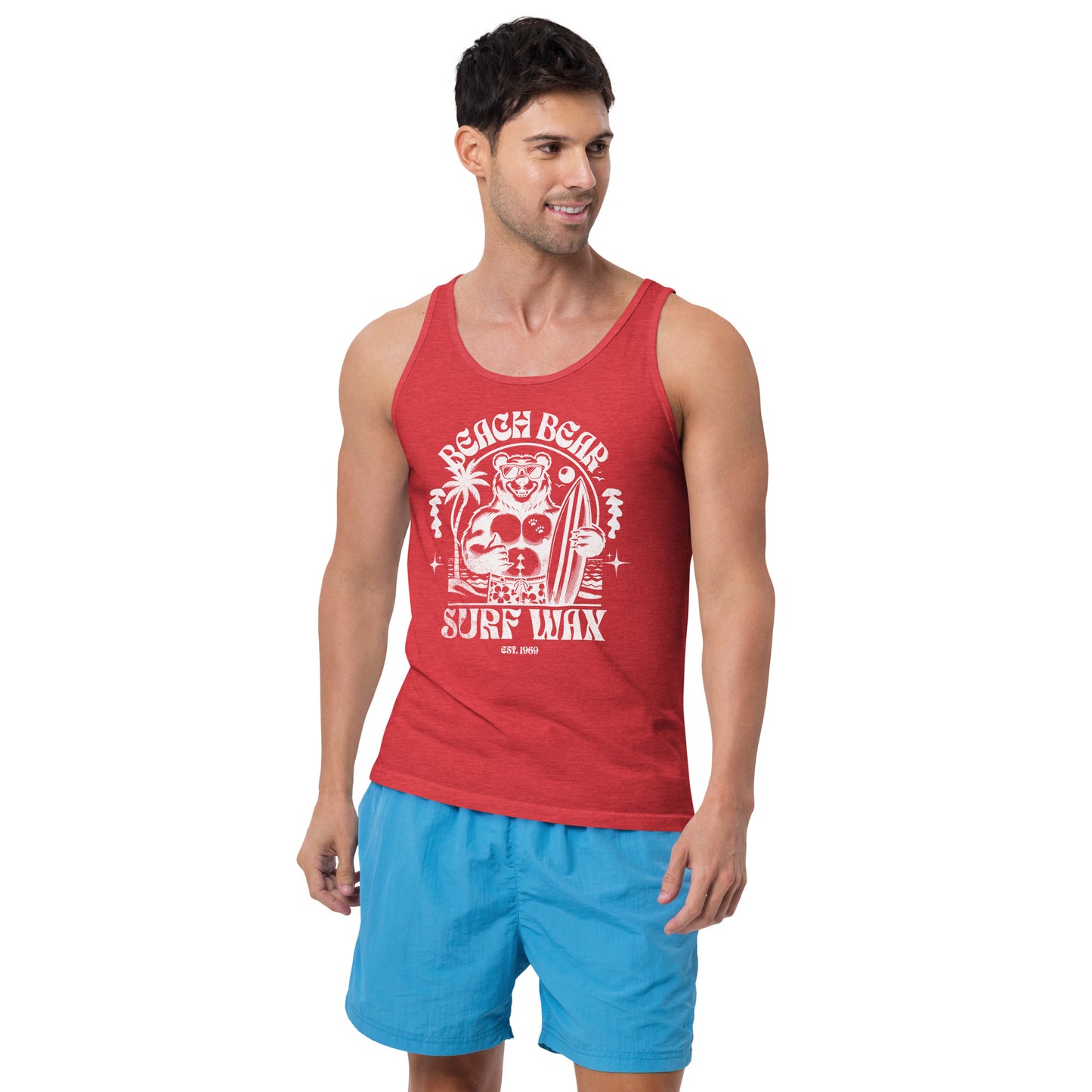 Beach Bear Surf Wax - white letters Men's Tank Top