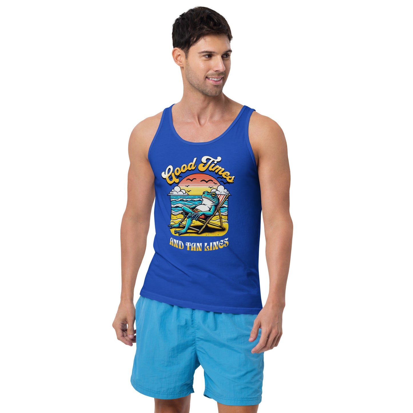 Good Times And Tan Lines - Sunning Frog Men's Tank Top