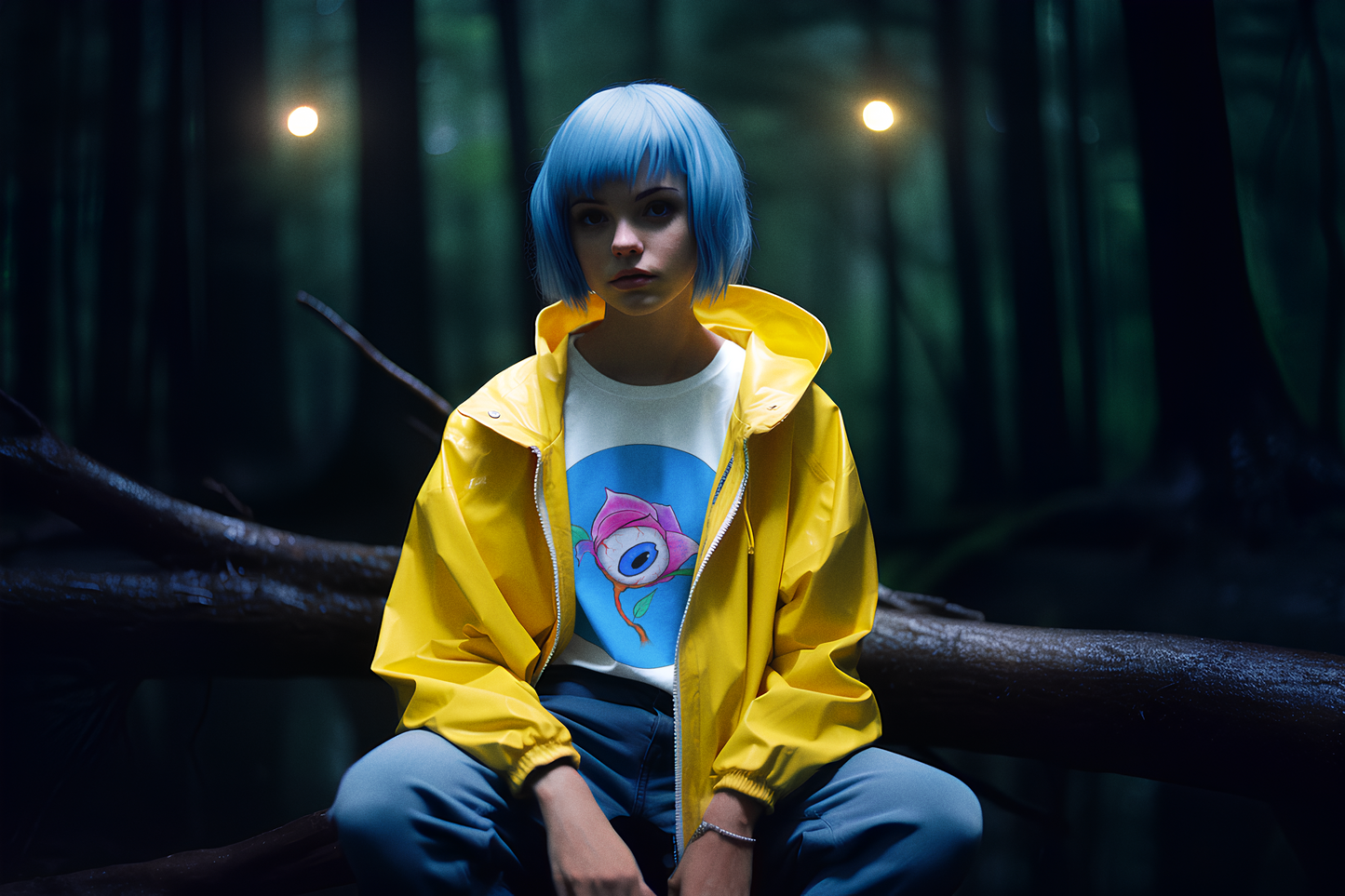 Eye Of The Rose in Blue Unisex t-shirt