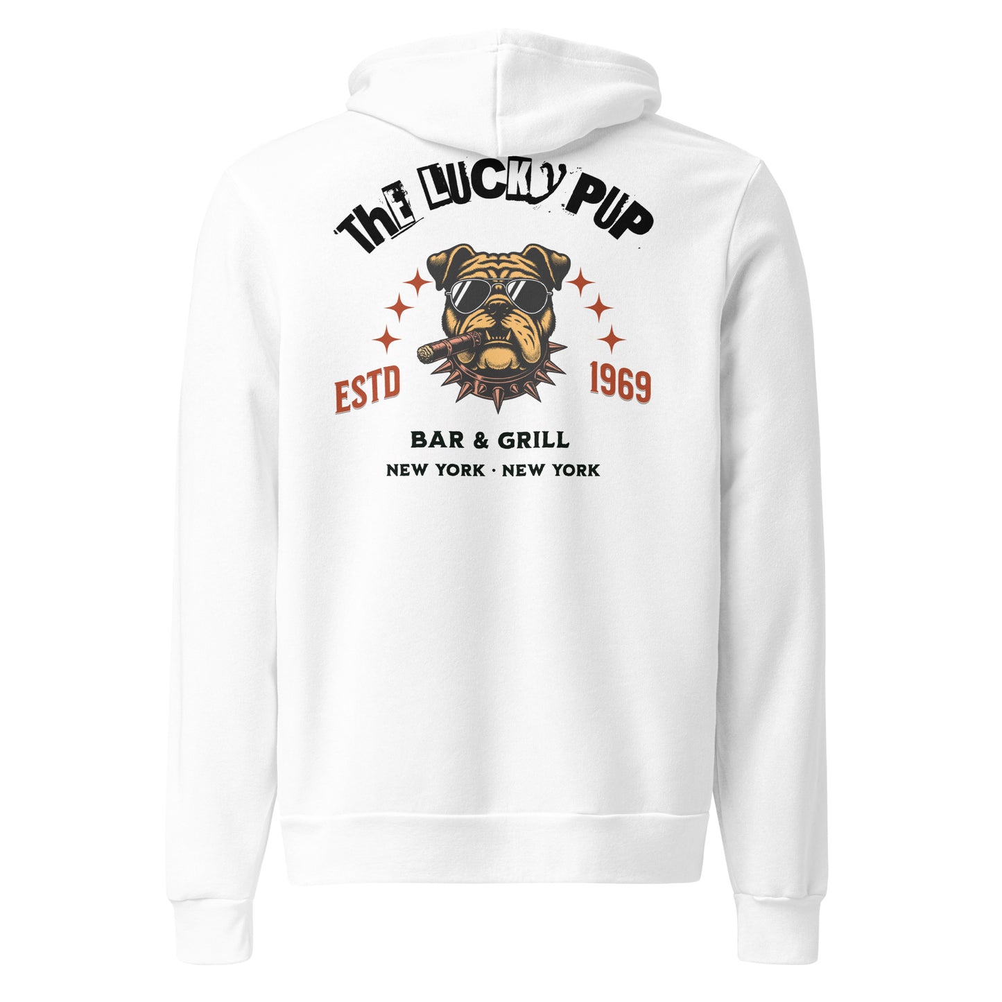 The Lucky Pup Bar And Grill Unisex hoodie (white)