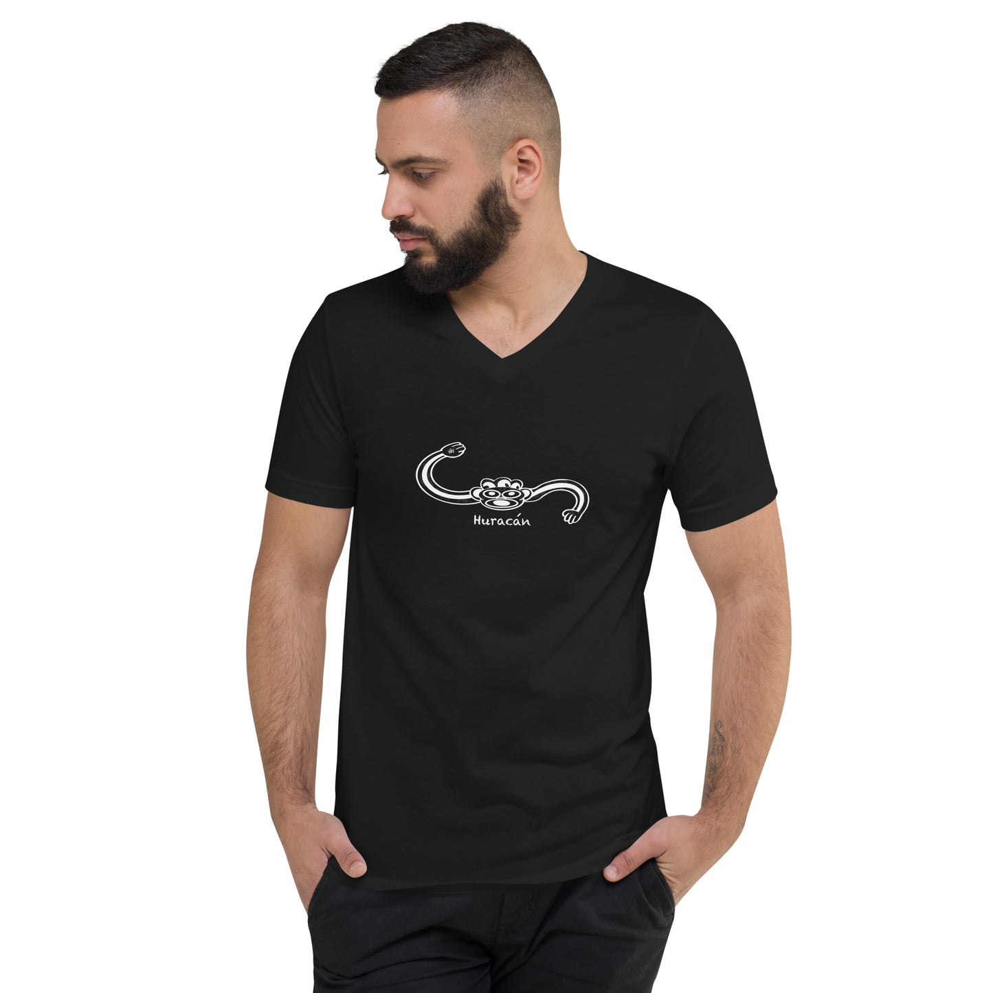 Taino Huracán Symbol Unisex Short Sleeve V-Neck T-Shirt
