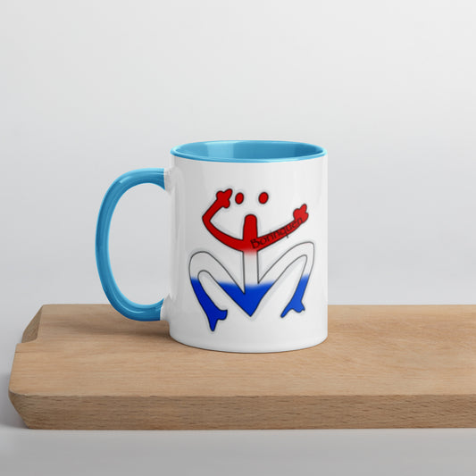 Red White and Blue Taino Coqui Symbol - Mug with Color Inside