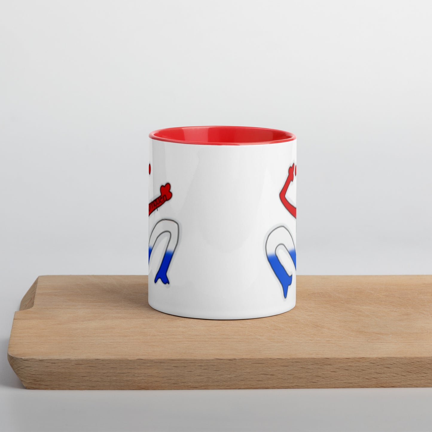 Red White and Blue Taino Coqui Symbol - Mug with Color Inside