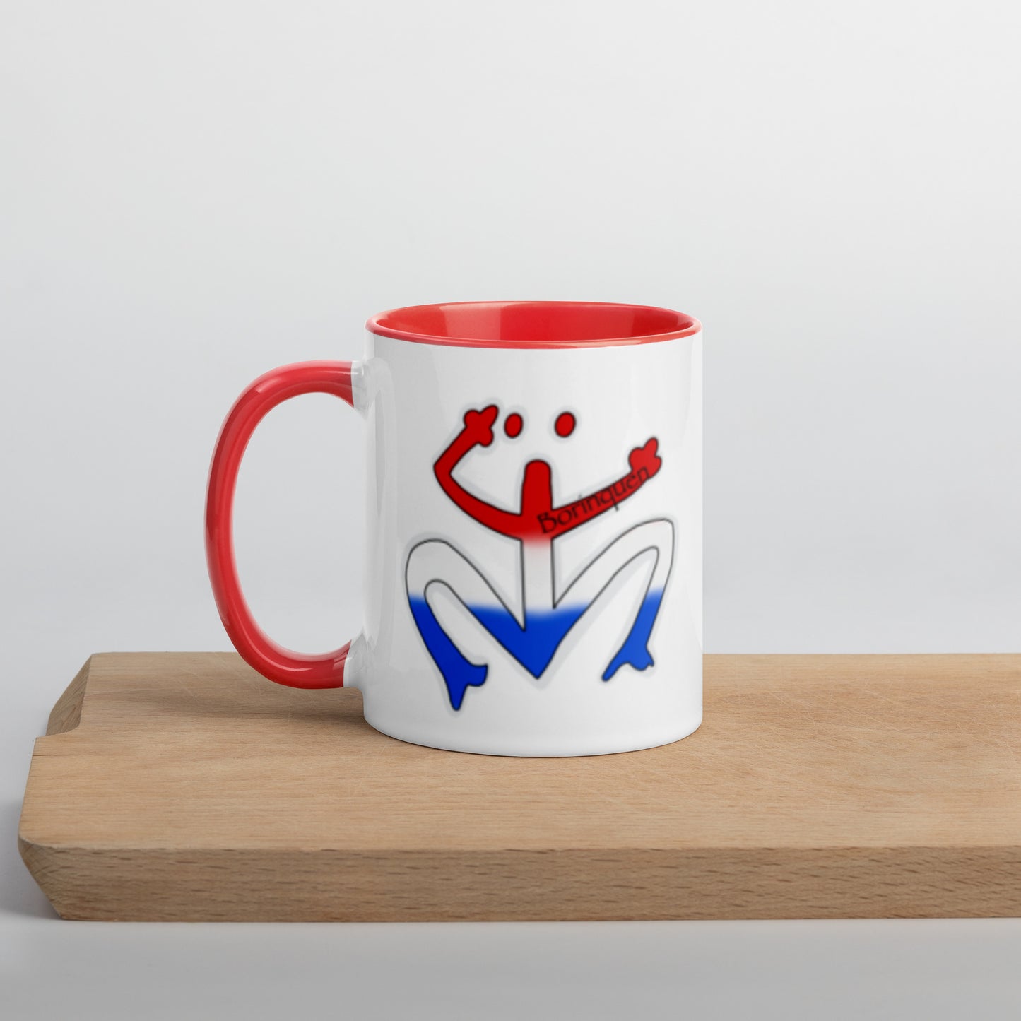 Red White and Blue Taino Coqui Symbol - Mug with Color Inside