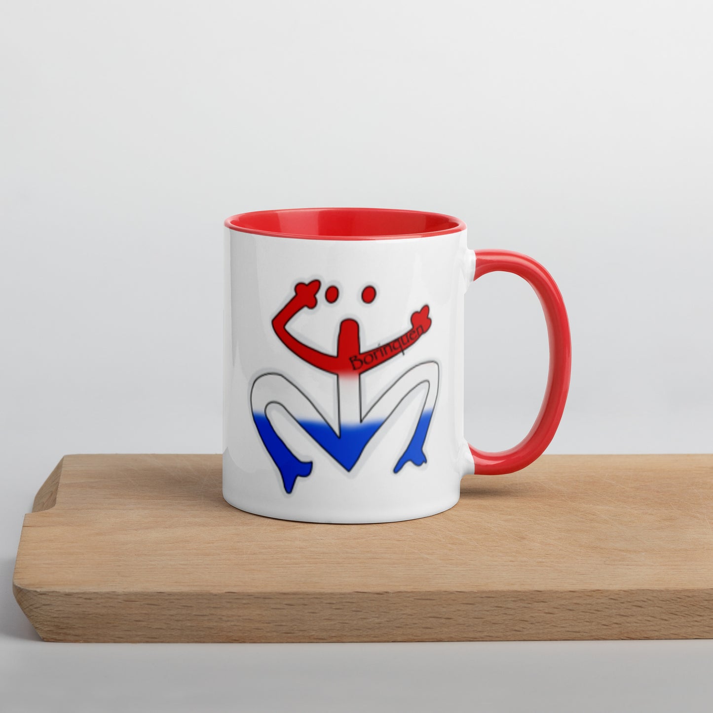 Red White and Blue Taino Coqui Symbol - Mug with Color Inside