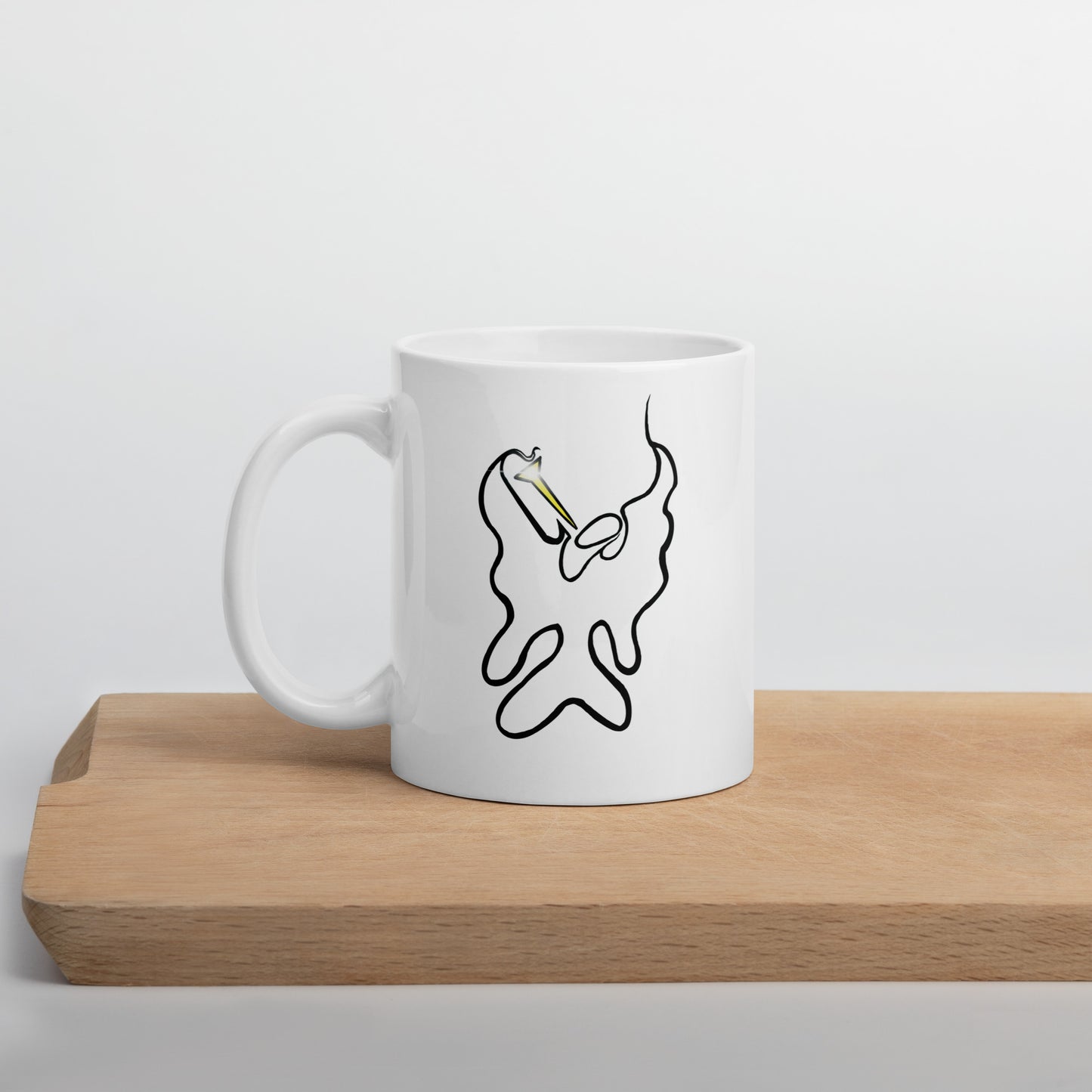 Abstract Archangel Gabriel design White glossy mug