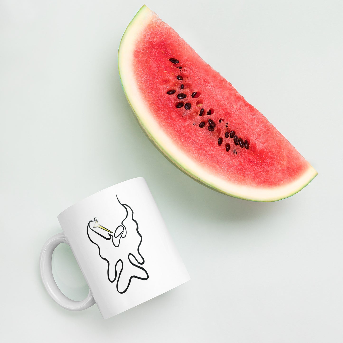 Abstract Archangel Gabriel design White glossy mug