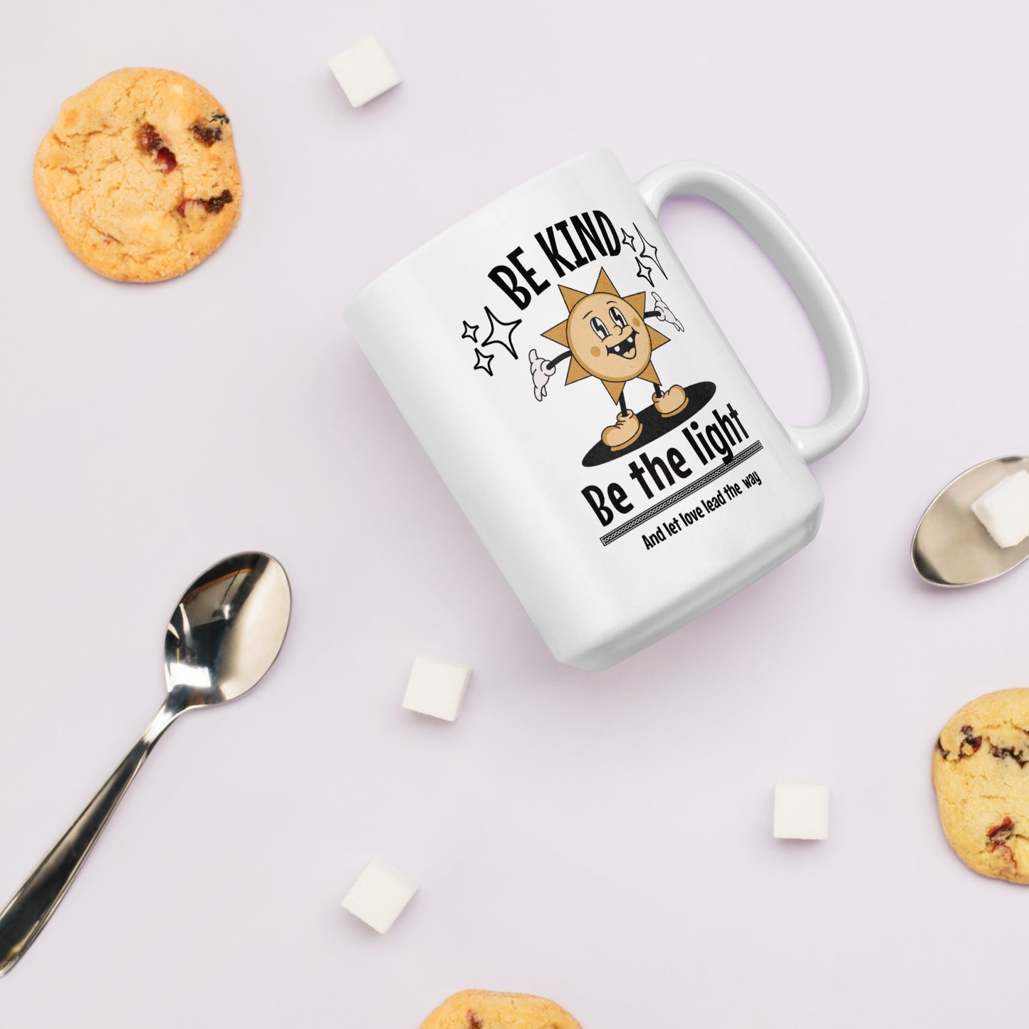 Be Kind, Be The Light - White glossy mug