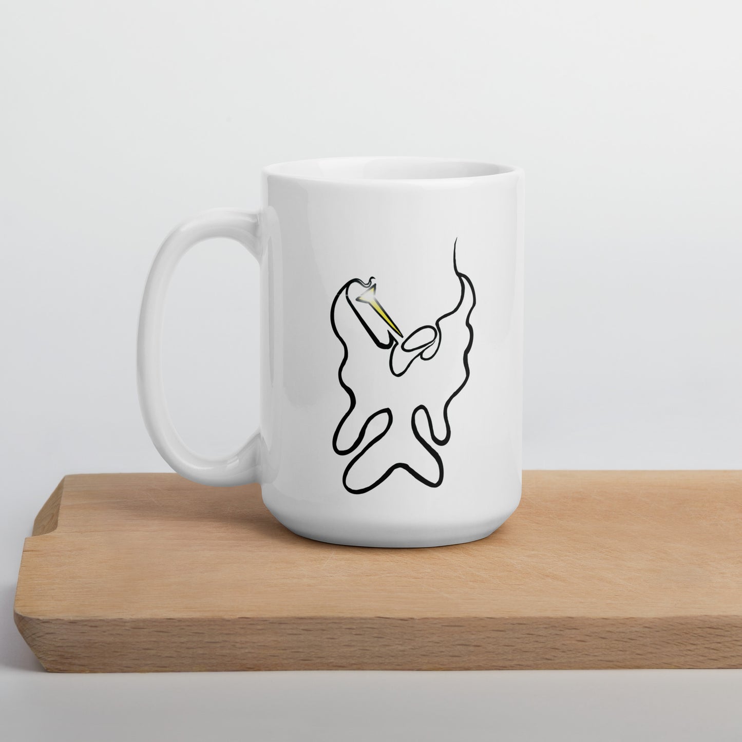 Abstract Archangel Gabriel design White glossy mug