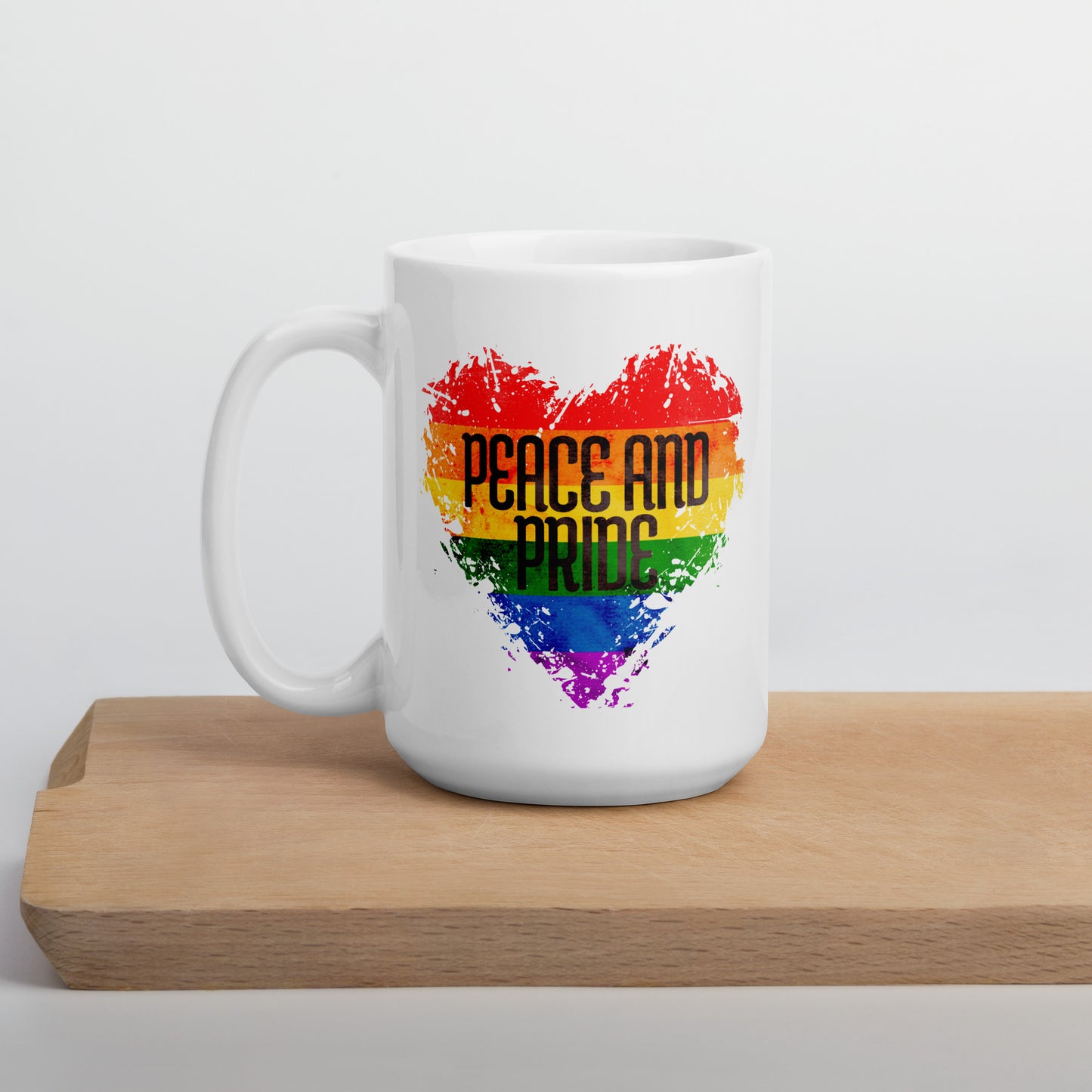 Peace And Pride - White glossy mug