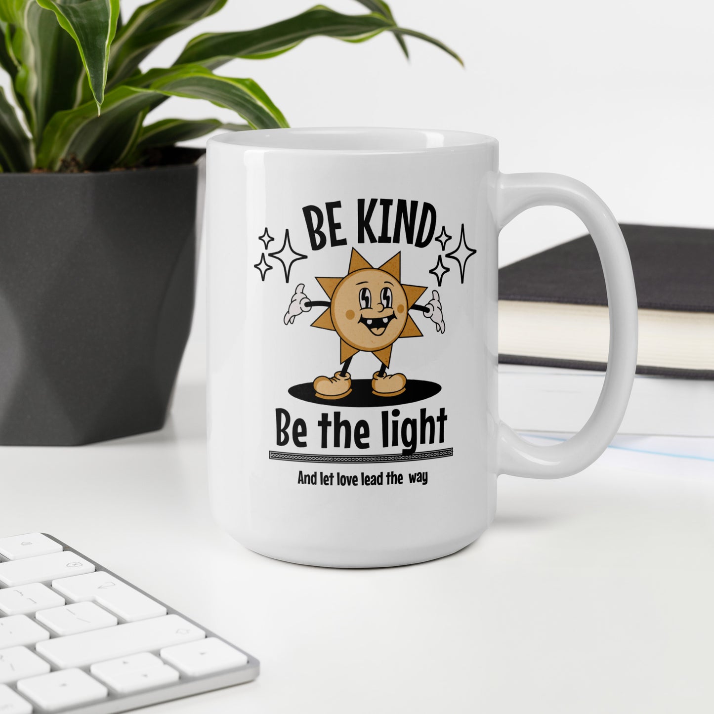 Be Kind, Be The Light - White glossy mug