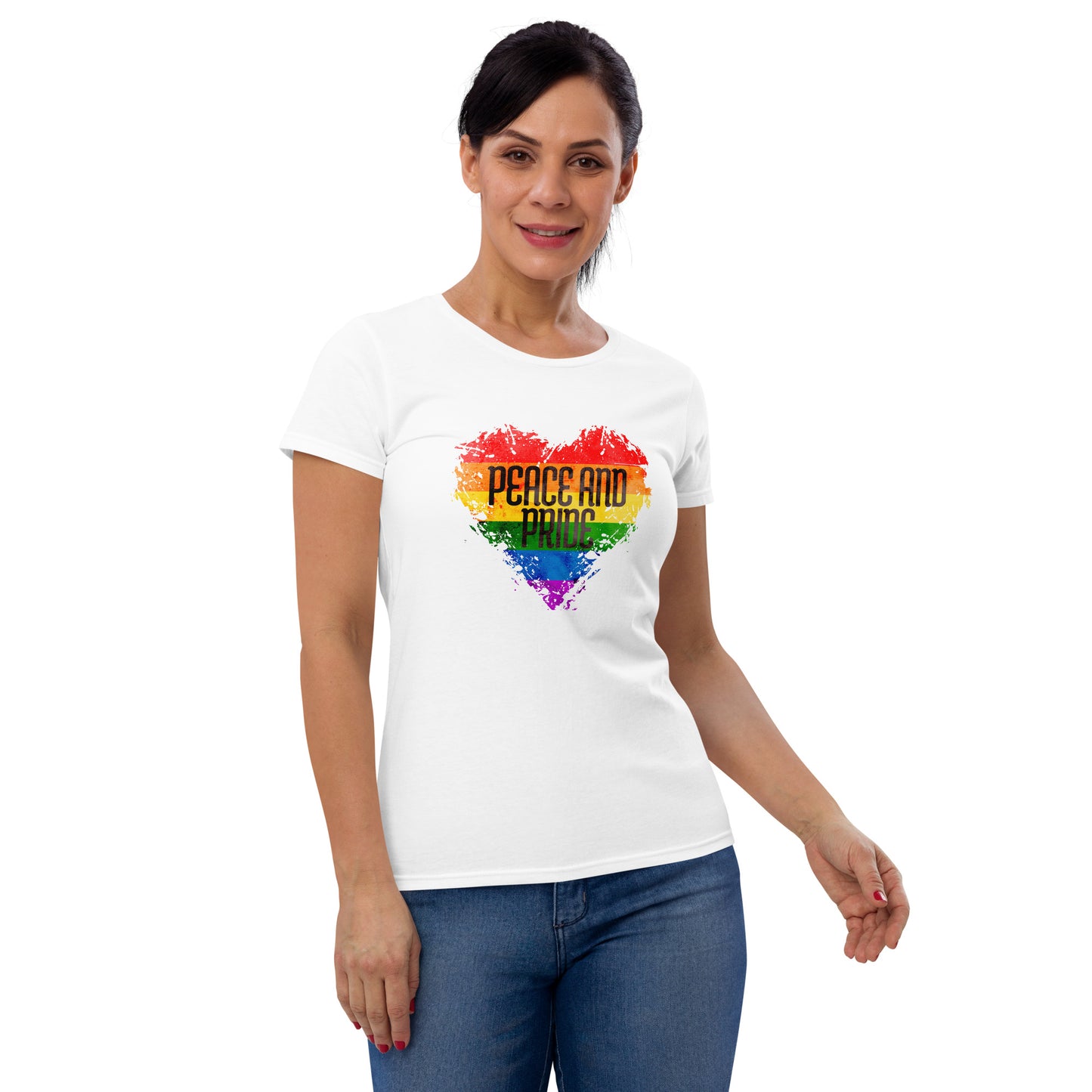 Peace And Pride: Rainbow Heart Women's short sleeve t-shirt