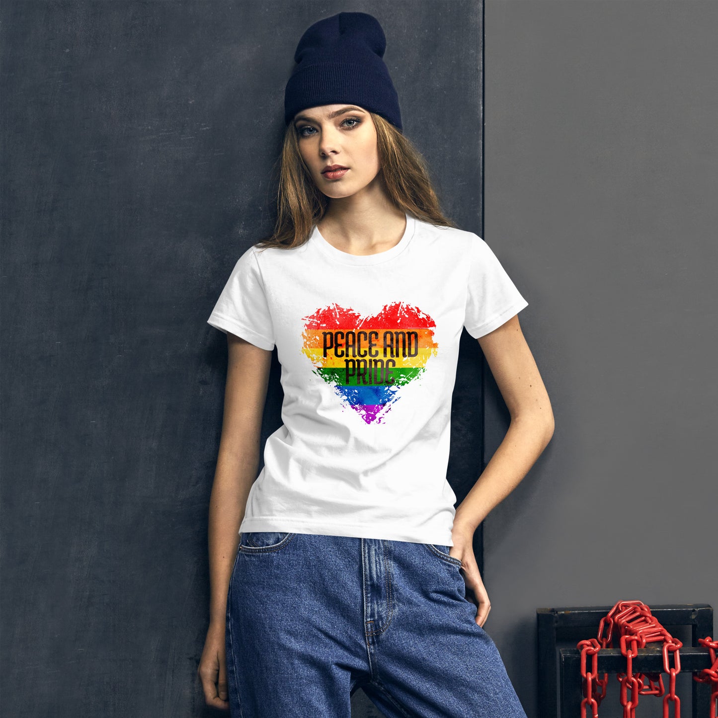 Peace And Pride: Rainbow Heart Women's short sleeve t-shirt