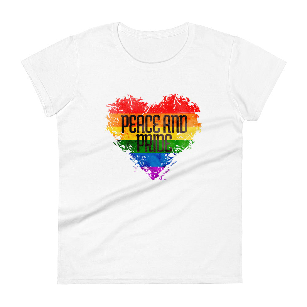 Peace And Pride: Rainbow Heart Women's short sleeve t-shirt