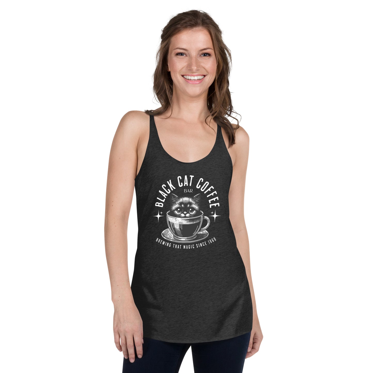 Black Cat Coffee Bar Women's Racerback Tank